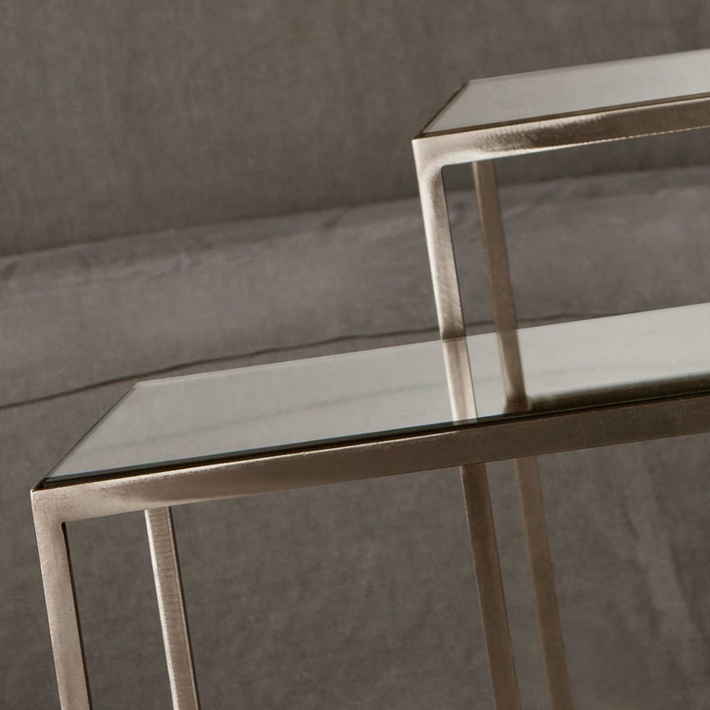 Modern Italian Designer Mirrored Pedestal Style Tall Table