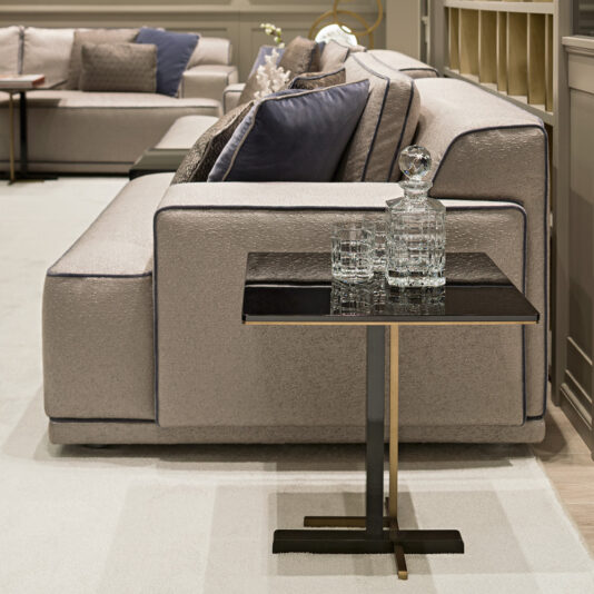 Modern Italian Designer Modular Sofa With Integrated Table Modern Italian Designer Modular Sofa With Integrated Table