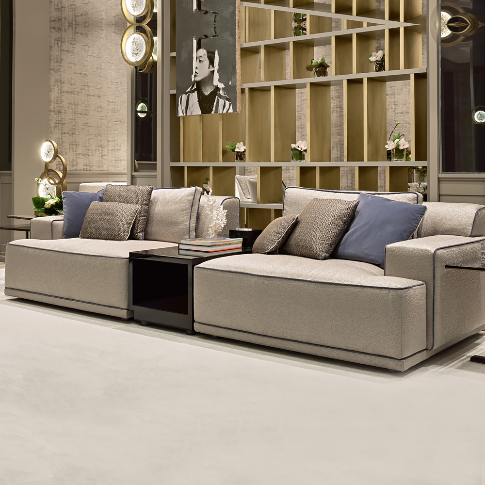 Modern Italian Designer Modular Sofa With Integrated Table