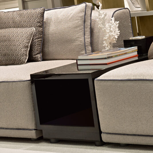 Modern Italian Designer Modular Sofa With Integrated Table Modern Italian Designer Modular Sofa With Integrated Table