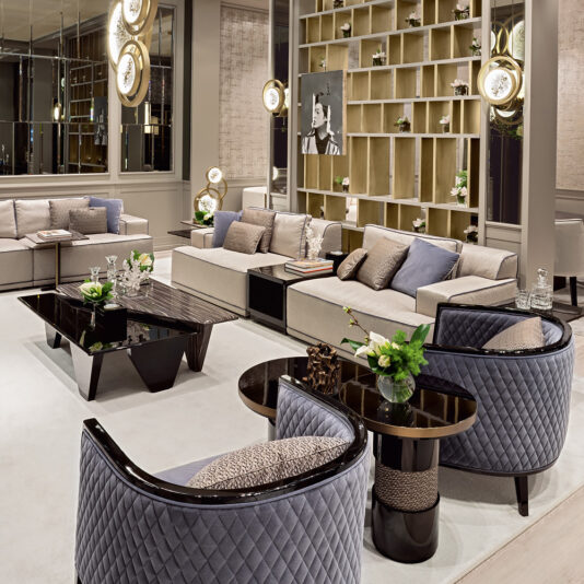 Modern Italian Designer Modular Sofa With Integrated Table Modern Italian Designer Modular Sofa With Integrated Table