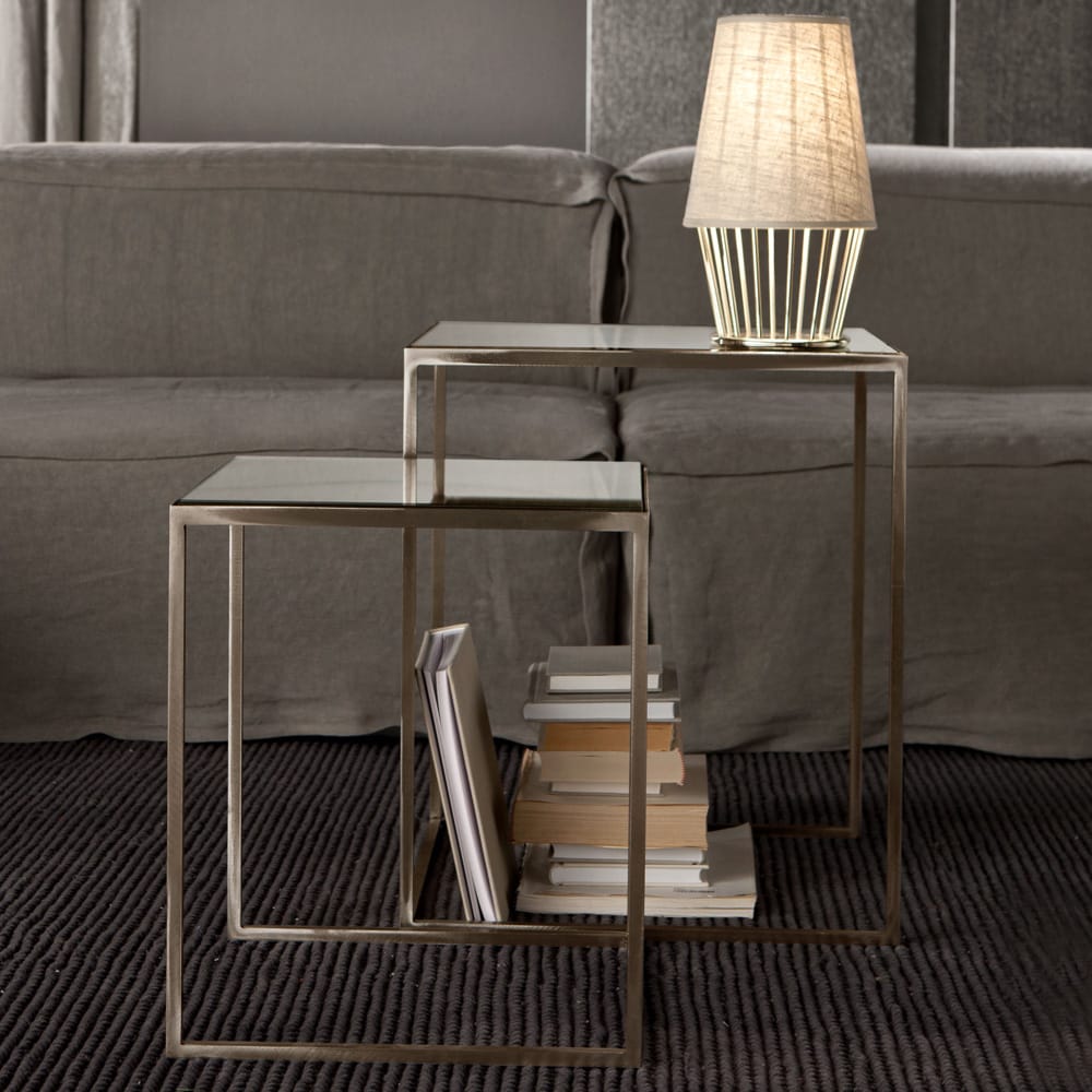Modern Italian Designer Nest Of Mirrored Side Tables
