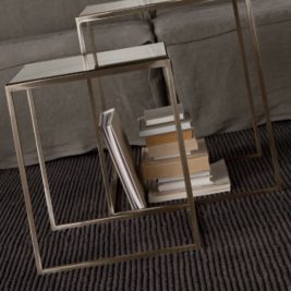 Modern Italian Designer Nest Of Mirrored Side Tables