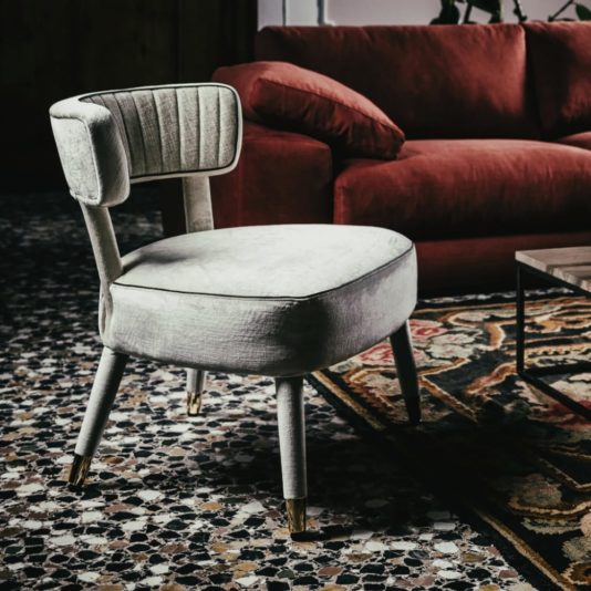 Modern Designer Velvet Occasional Armchair
