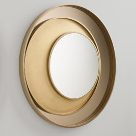Modern Italian Designer Offset Circles Mirror