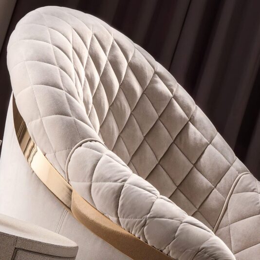 Modern Italian Designer Quilted Leather Swivel Armchair Modern Italian Designer Quilted Leather Swivel Armchair