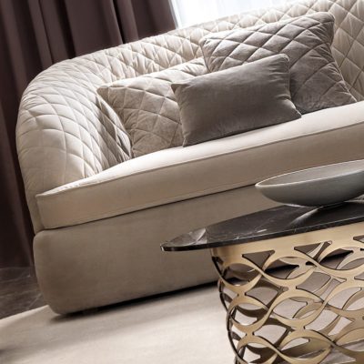 Modern Italian Designer Quilted Nubuck Leather Sofa - Juliettes Interiors