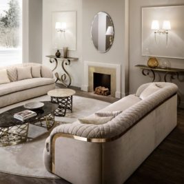 Modern Italian Designer Quilted Nubuck Leather Sofa