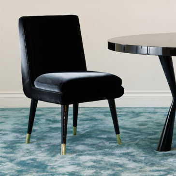 Modern Designer Curved Velvet Dining Chair Modern Italian Luxury Black Velvet Dining ChairÂ