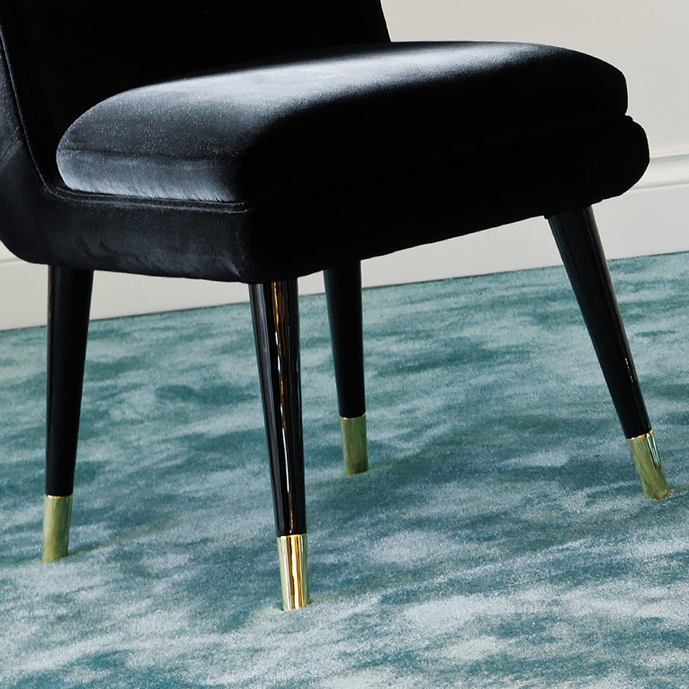 Modern Italian Luxury Black Velvet Dining Chair