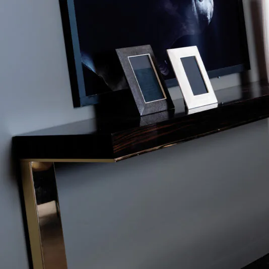 Modern Italian Macassar Veneer Console Modern Italian Macassar Veneer Console