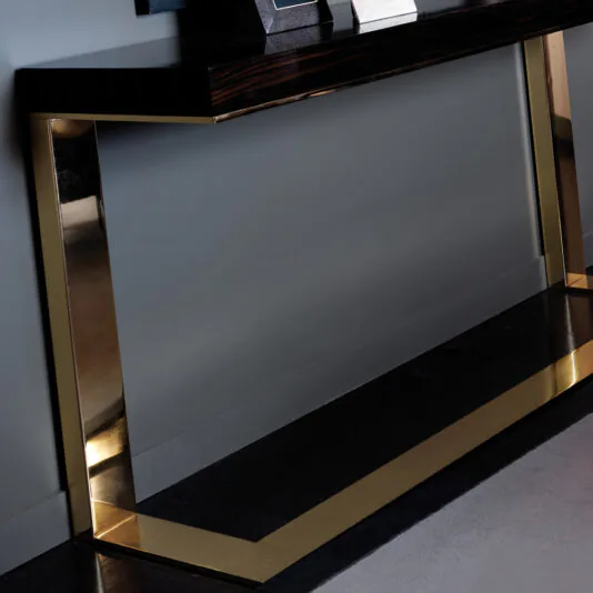 Modern Italian Macassar Veneer Console Modern Italian Macassar Veneer Console