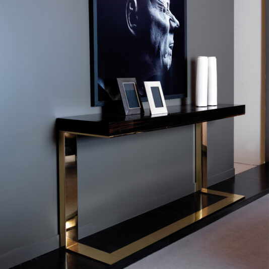 Modern Italian Macassar Veneer Console Modern Italian Macassar Veneer Console