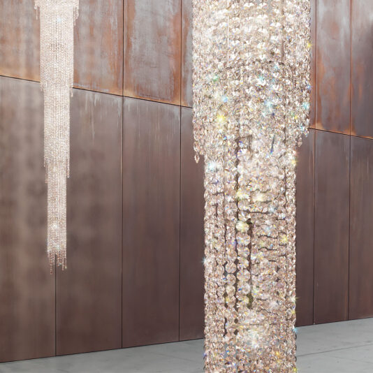 Modern Italian Vertical Crystal Chandelier