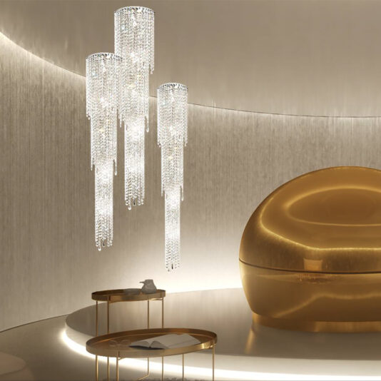 Modern Italian Vertical Crystal Chandelier