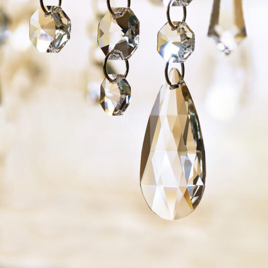 Modern Italian Vertical Crystal Chandelier