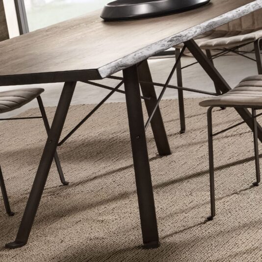 Modern Wooden Italian Rectangular Dining Table Set