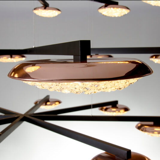Contemporary Copper Crystal Chandelier Contemporary Copper Swarovski Crystal Chandelier