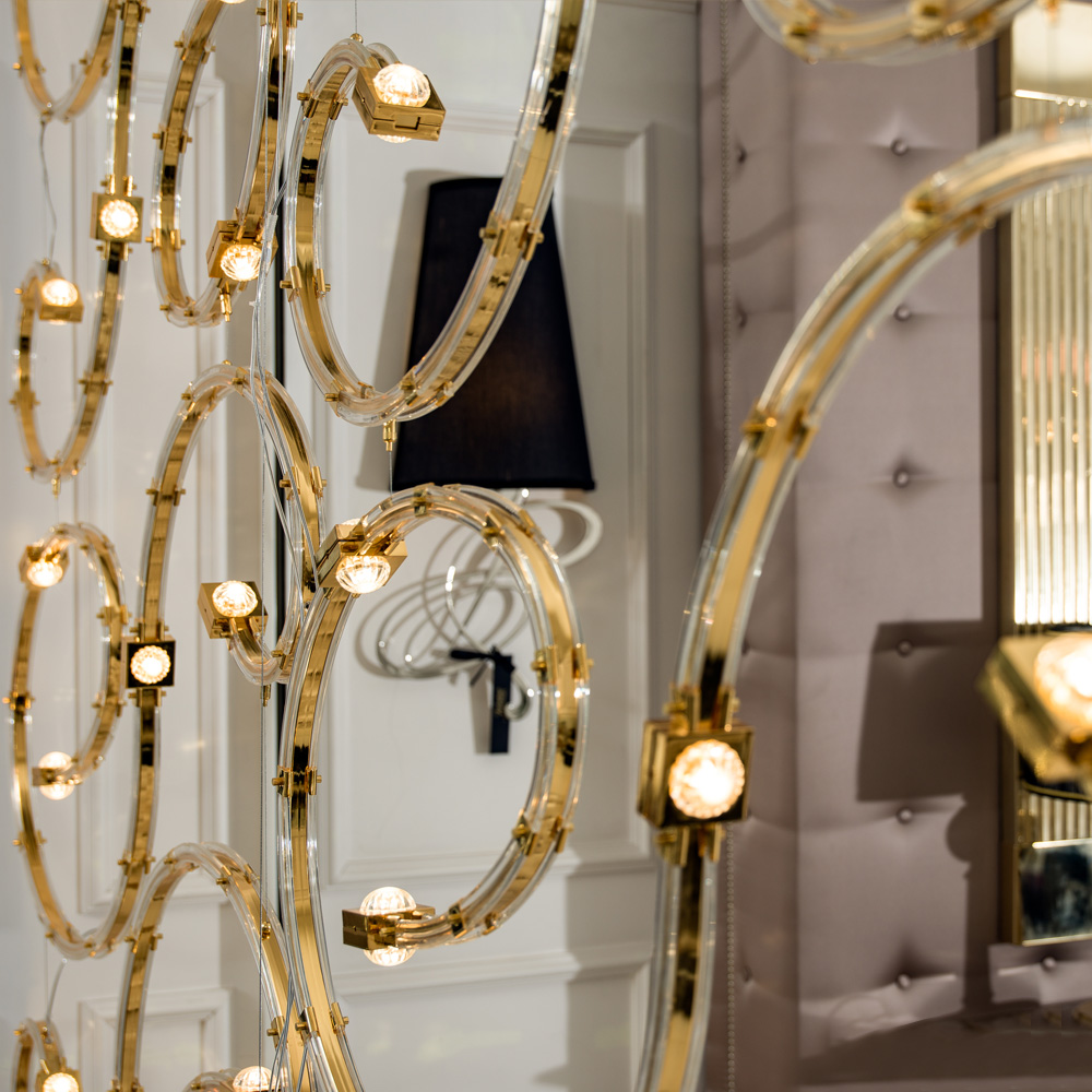 Modular Gold Bespoke Designer Italian LED Room Divider