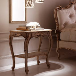 Opulent Carved Italian Bedside Table