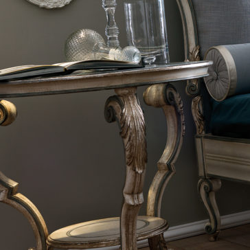 Opulent Carved Reproduction Rococo Round Bedside Table Opulent Carved Reproduction Rococo Bedside Table