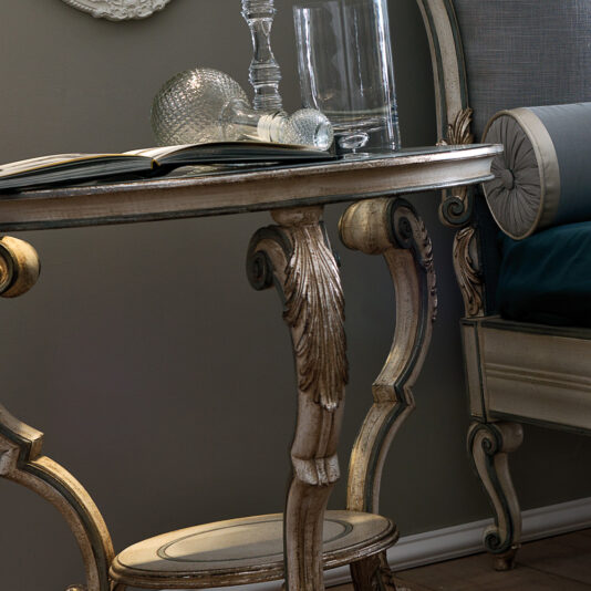 Opulent Carved Reproduction Rococo Bedside Table