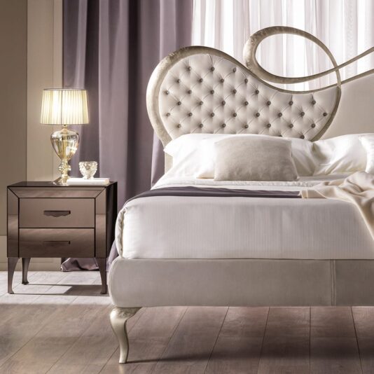 Opulent Designer Italian Button Upholstered Designer Bed Opulent Designer Italian Button Upholstered Designer Bed