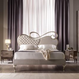 Opulent Designer Italian Button Upholstered Designer Bed