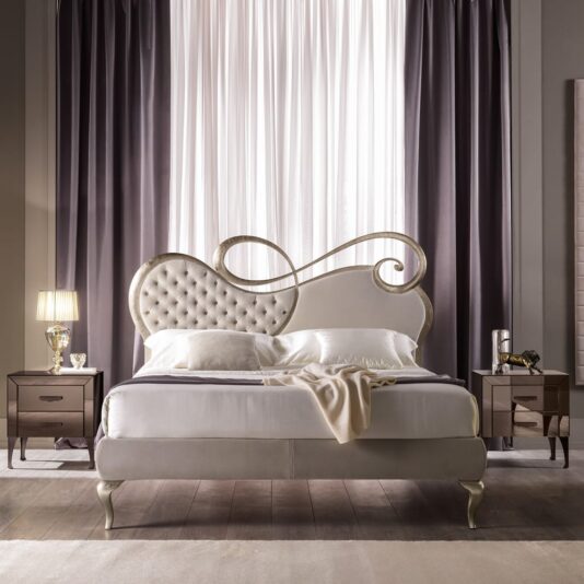 Opulent Designer Italian Button Upholstered Designer Bed Opulent Designer Italian Button Upholstered Designer Bed