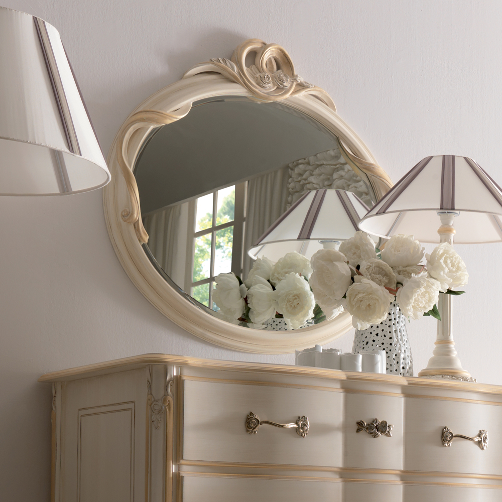 Opulent Italian Swirl Oval Wall Mirror