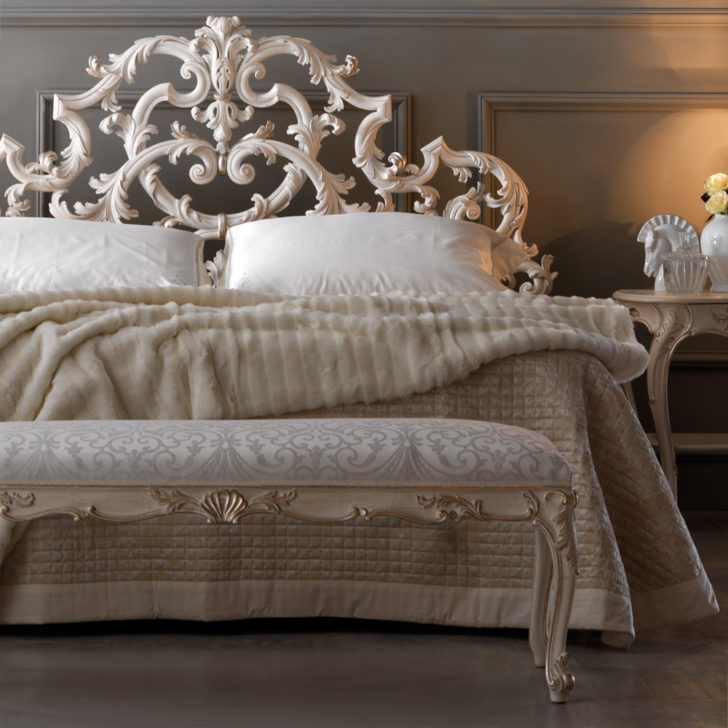 Ornate Rococo Reproduction Italian Storage Bed