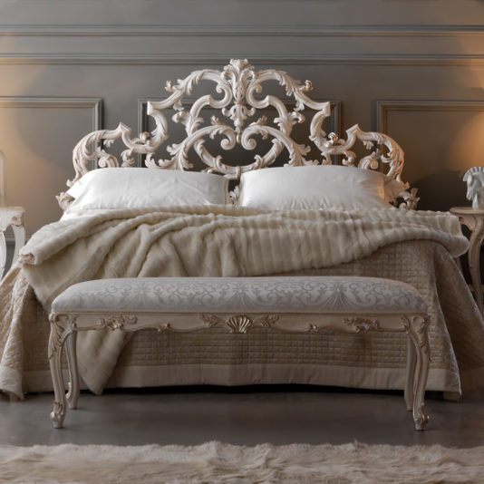 Ornate Rococo Reproduction Italian Storage Bed