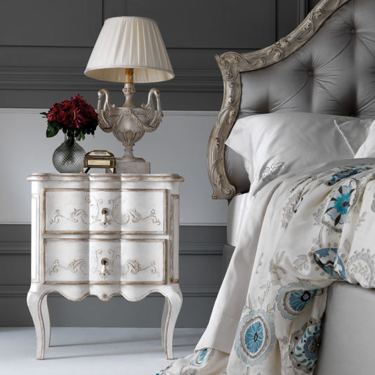 Ornate Designer Italian Small Bedside Cabinet