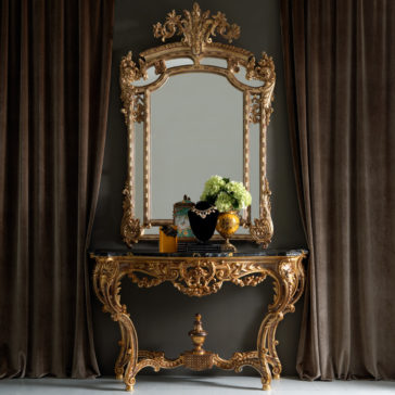 Ornate Gold Rococo Console Table Gold Rococo Console Table and Mirror Set