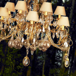 Ornate High-End Gold Crystal Chandelier