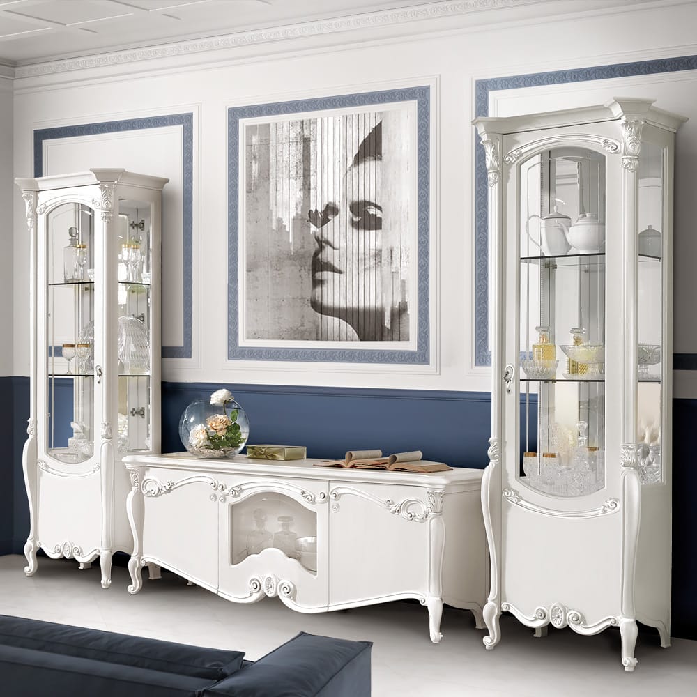 Ornate Italian Designer TV Unit And Display Cabinet Set