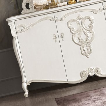 Ornate Italian Designer Three Door Sideboard And Mirror Set Ornate Italian Designer Three Door Sideboard And Mirror Set