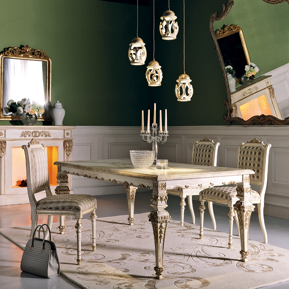 Italian Designer Louis XIV Dining Table Set