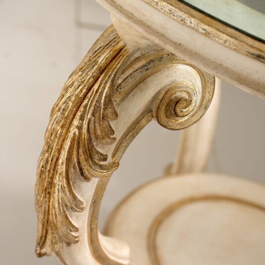 Ornate Italian Round Classic Glass Side Table Ornate Italian Round Classic Glass Side Table