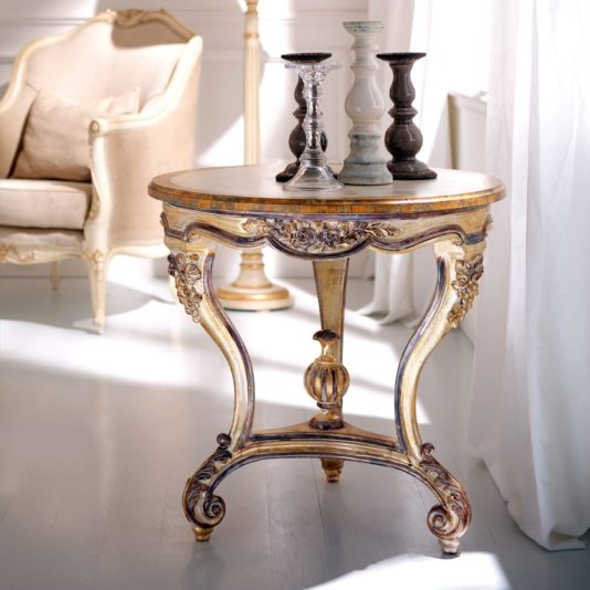 Ornate Luxurious Designer Italian Round Side Table