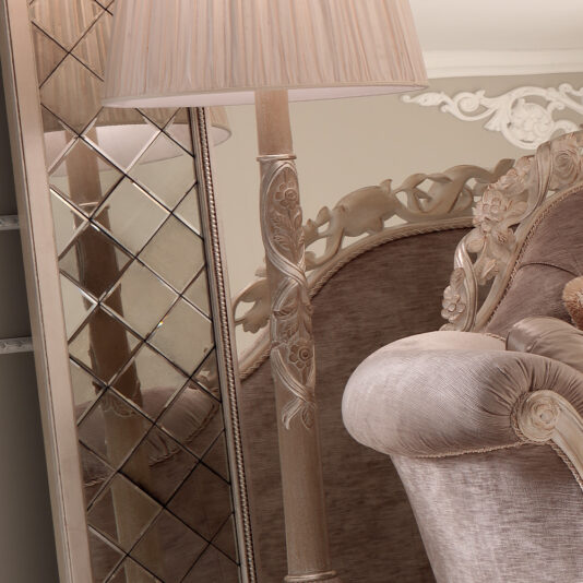 Ornate Rose Design Italian Floor Lamp