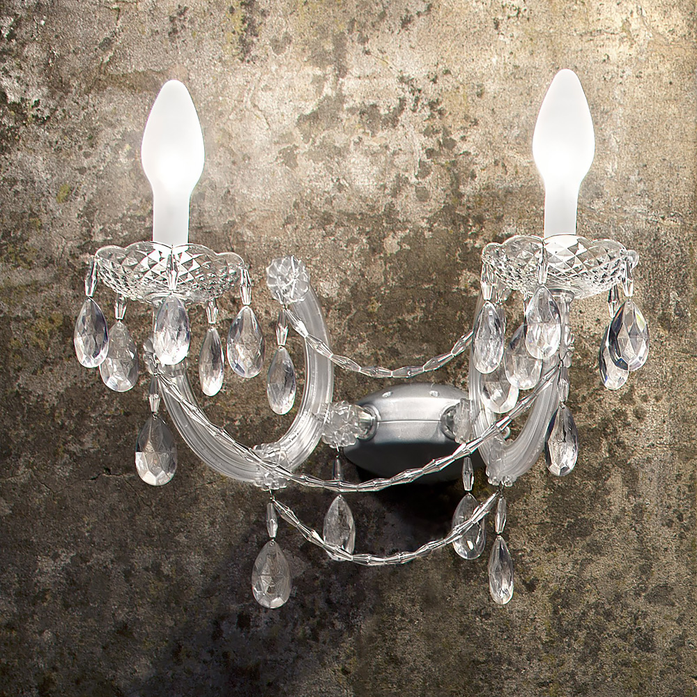 Outdoor Crystal Chandelier Wall Light