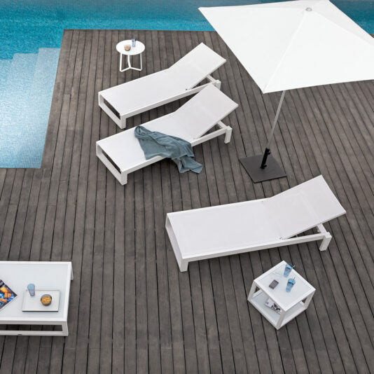 Outdoor Modern Designer White Sun Lounger