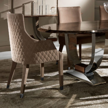 Oval High End Marble Italian Dining Table Set