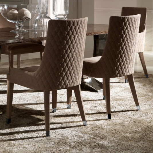 Oval High End Marble Italian Dining Table Set
