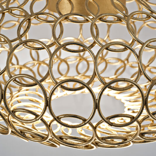 Oval Metal Light With Gold Leaf Finish