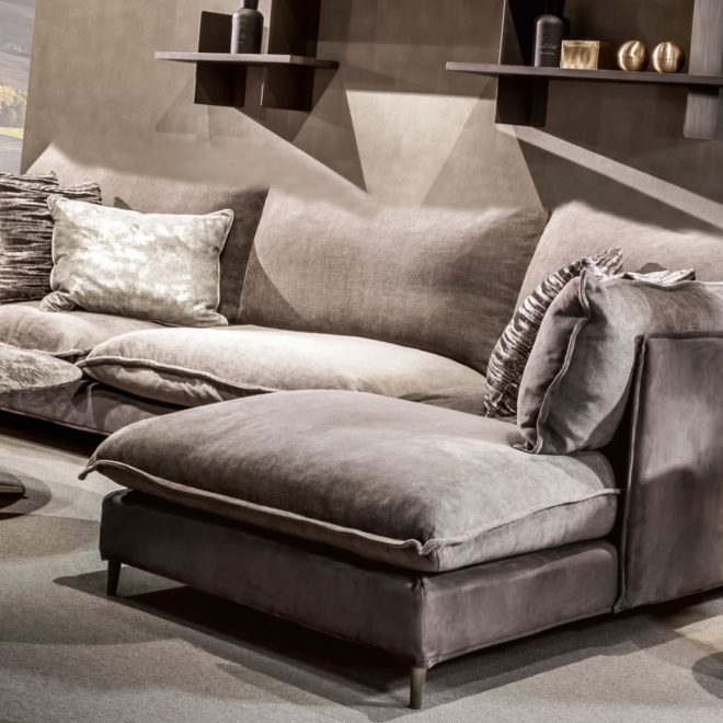 Oversized Contemporary Italian Faux Nubuck Leather Modular Corner Sofa ...