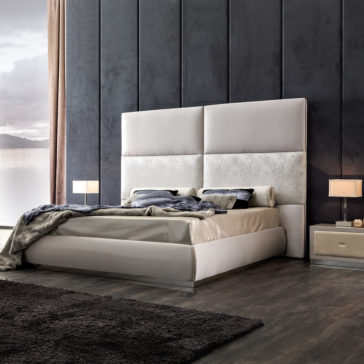 Panel Upholstered Bed With Tall Headboard Panel Upholstered Bed With Tall Headboard