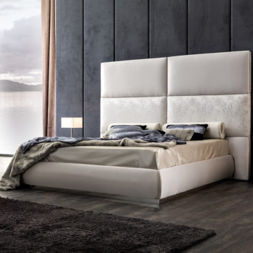 Panel Upholstered Bed With Tall Headboard Panel Upholstered Bed With Tall Headboard