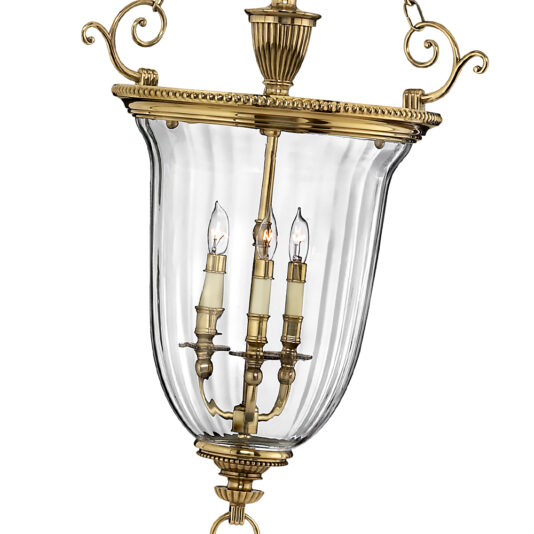 Large New England Solid Brass Pendant Light